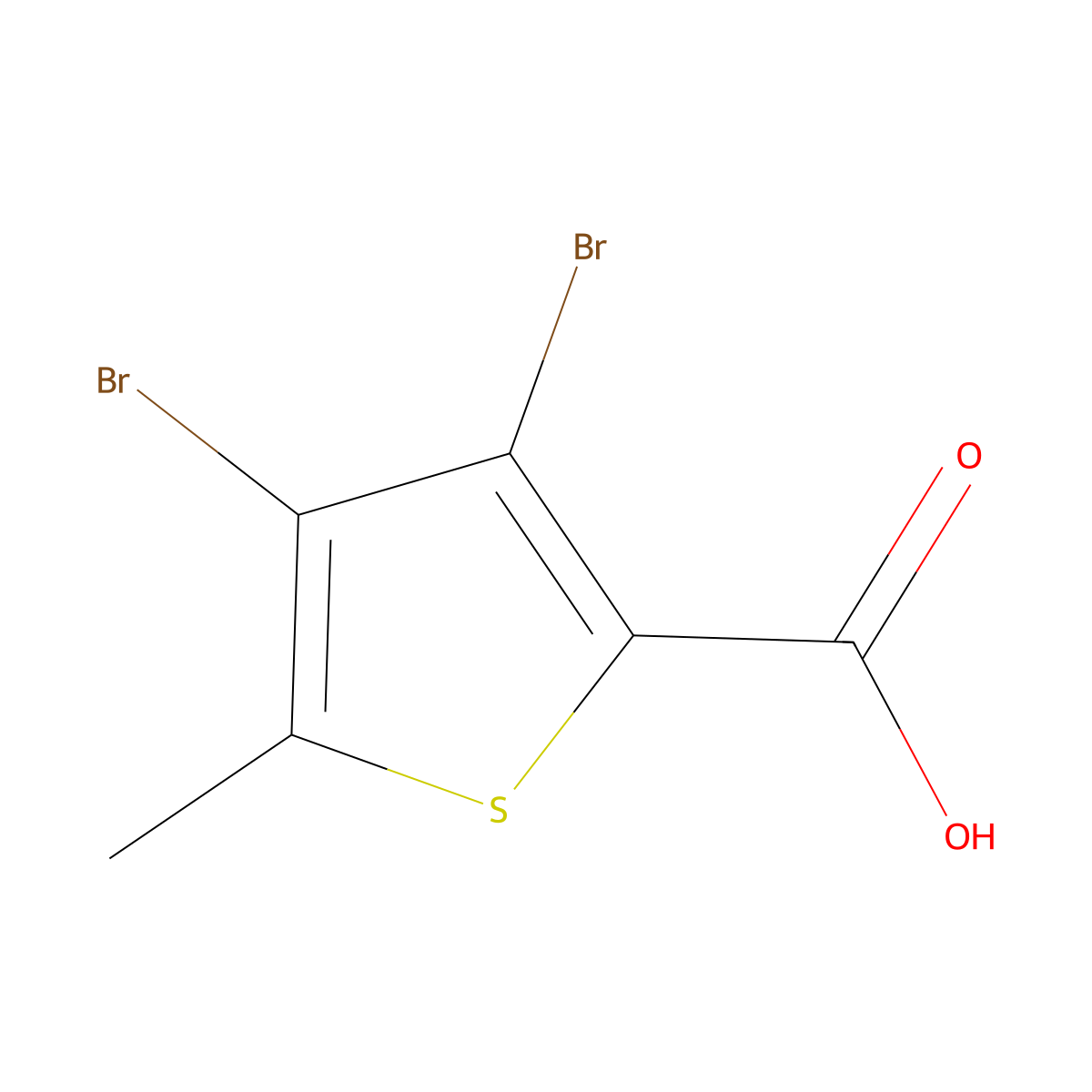 3,4-Dibromo-5-methylthiophene-2-carboxylic acid molecular structure, CAS 858840-46-7