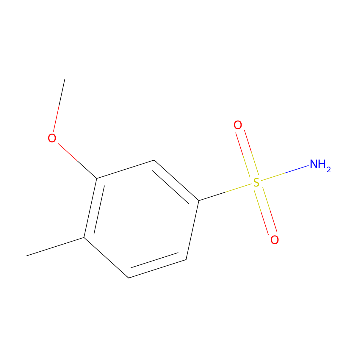 3-Methoxy-4-methylbenzene-1-sulfonamide molecular structure, CAS 858842-14-5