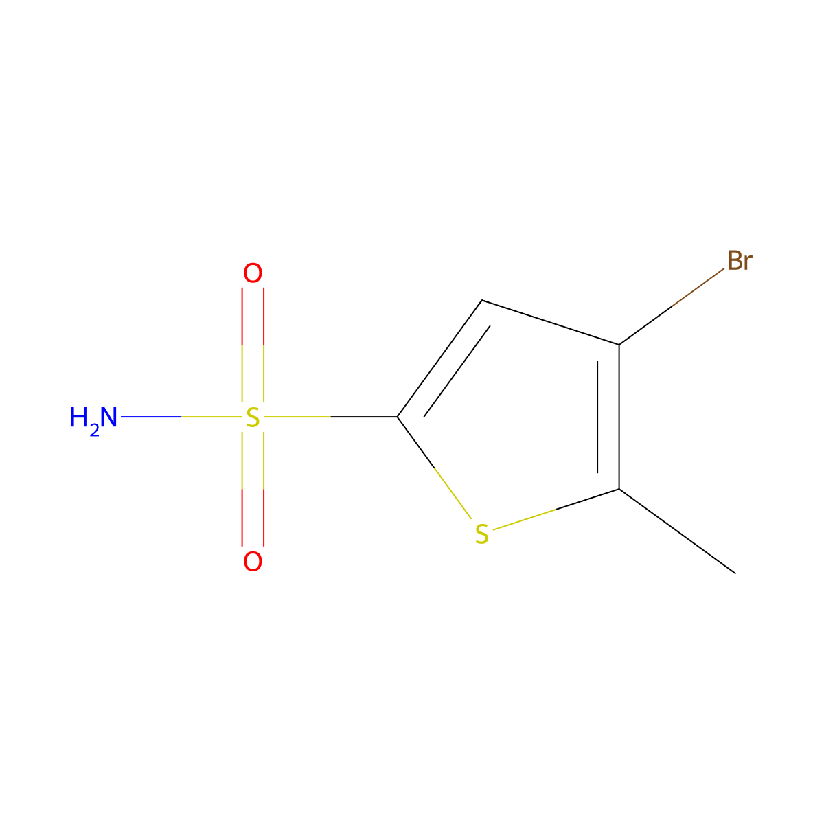 4-Bromo-5-methylthiophene-2-sulfonamide molecular structure, CAS 858848-43-8