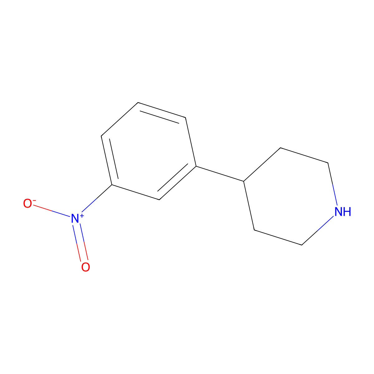 4-(3-Nitrophenyl)piperidine molecular structure, CAS 858850-25-6