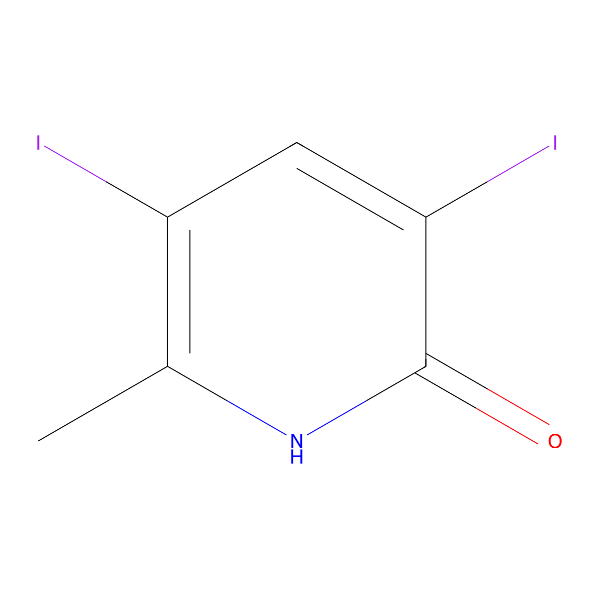 3,5-Diiodo-6-methylpyridin-2-OL molecular structure, CAS 858851-91-9