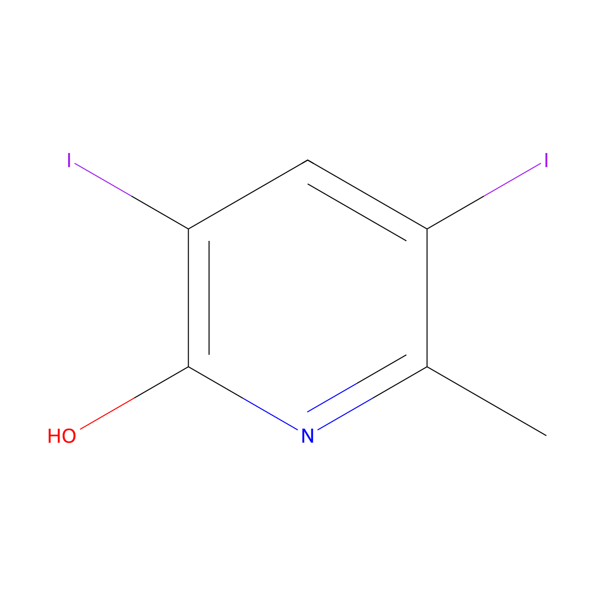 3,5-Diiodo-6-methylpyridin-2-OL molecular structure, CAS 858851-91-9