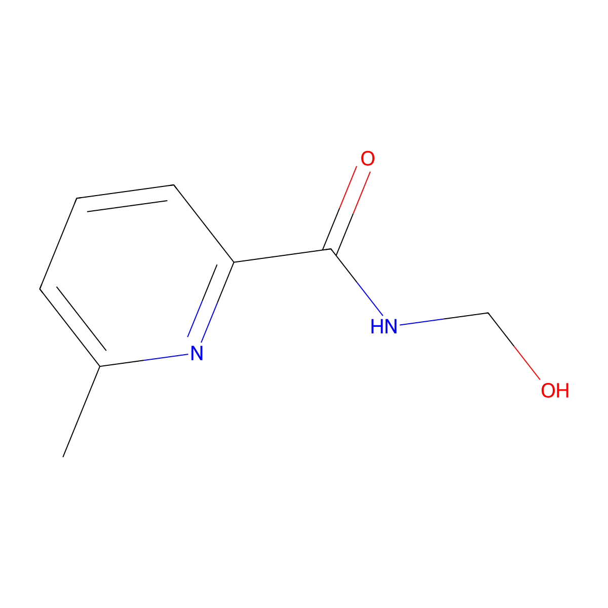 N-(Hydroxymethyl)-6-methyl-2-pyridinecarboxamide molecular structure, CAS 858851-92-0