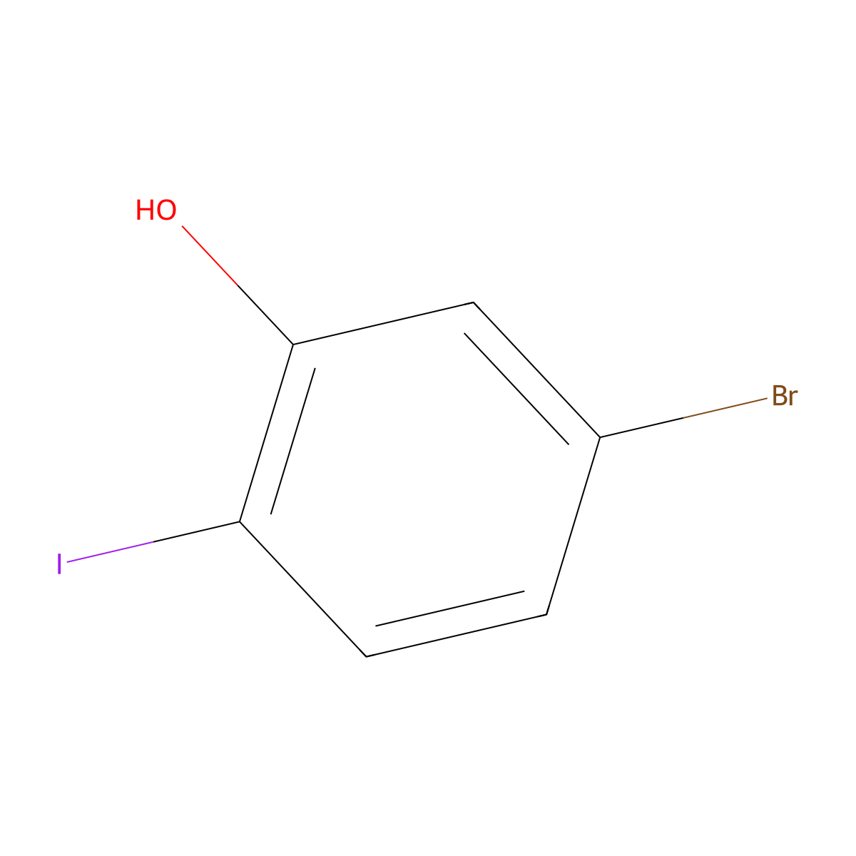5-Bromo-2-iodophenol molecular structure, CAS 858855-11-5