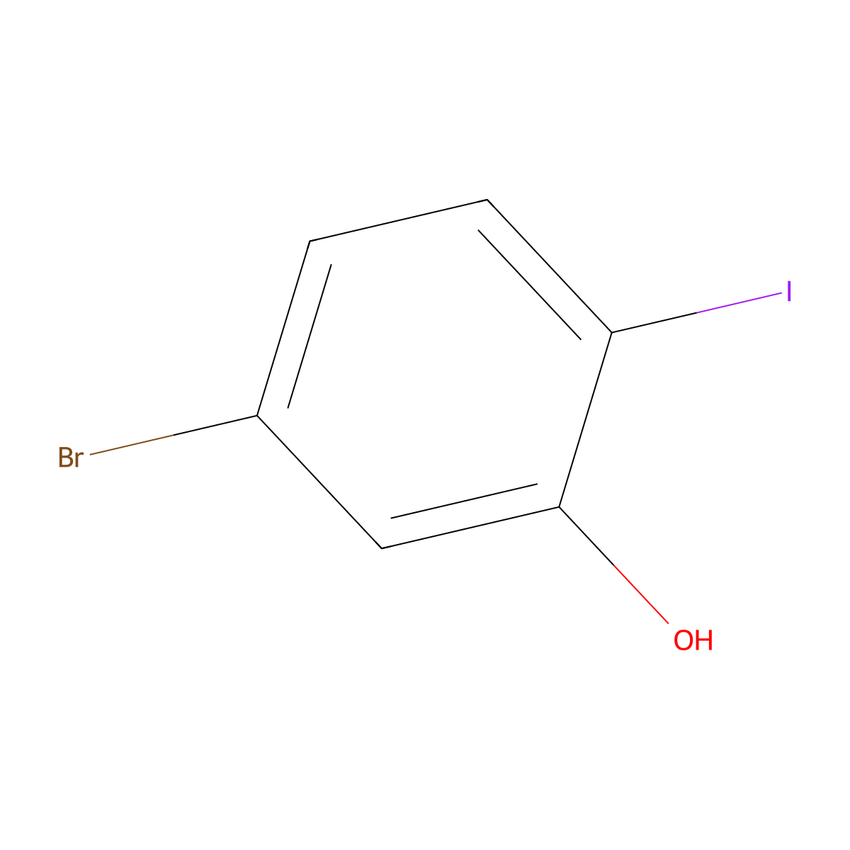5-Bromo-2-iodophenol molecular structure, CAS 858855-11-5