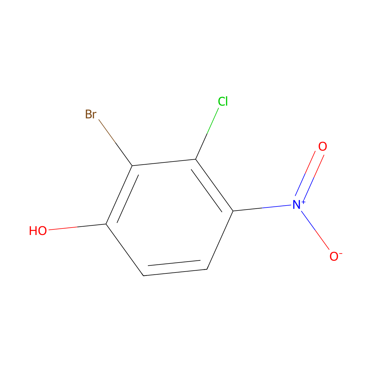2-Bromo-3-chloro-4-nitrophenol molecular structure, CAS 858855-17-1