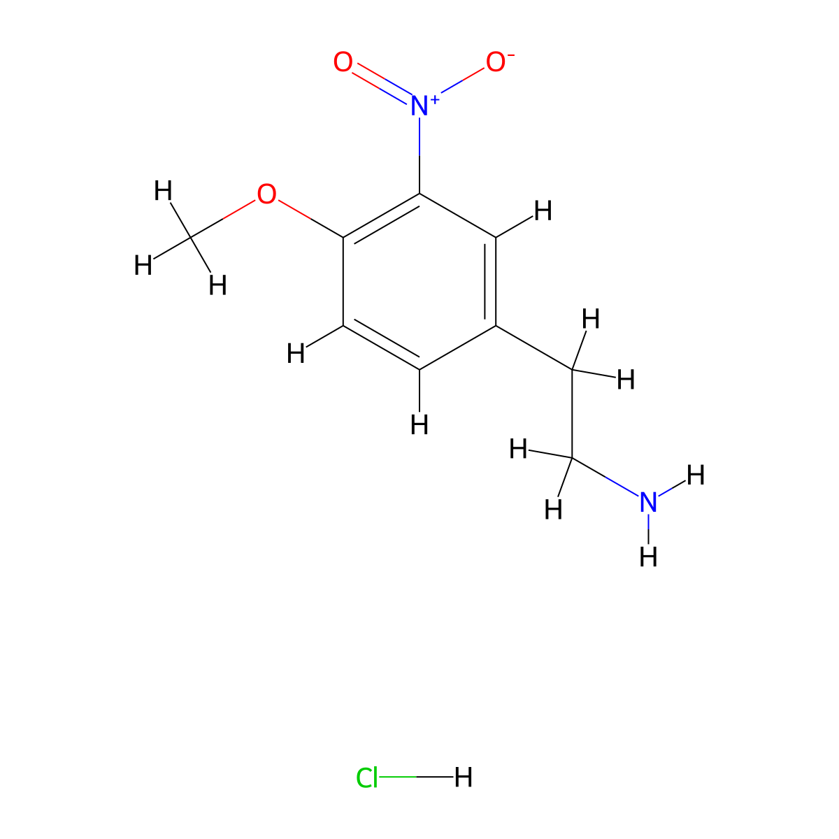2-(4-Methoxy-3-nitrophenyl)ethan-1-amine hydrochloride molecular structure, CAS 858855-63-7