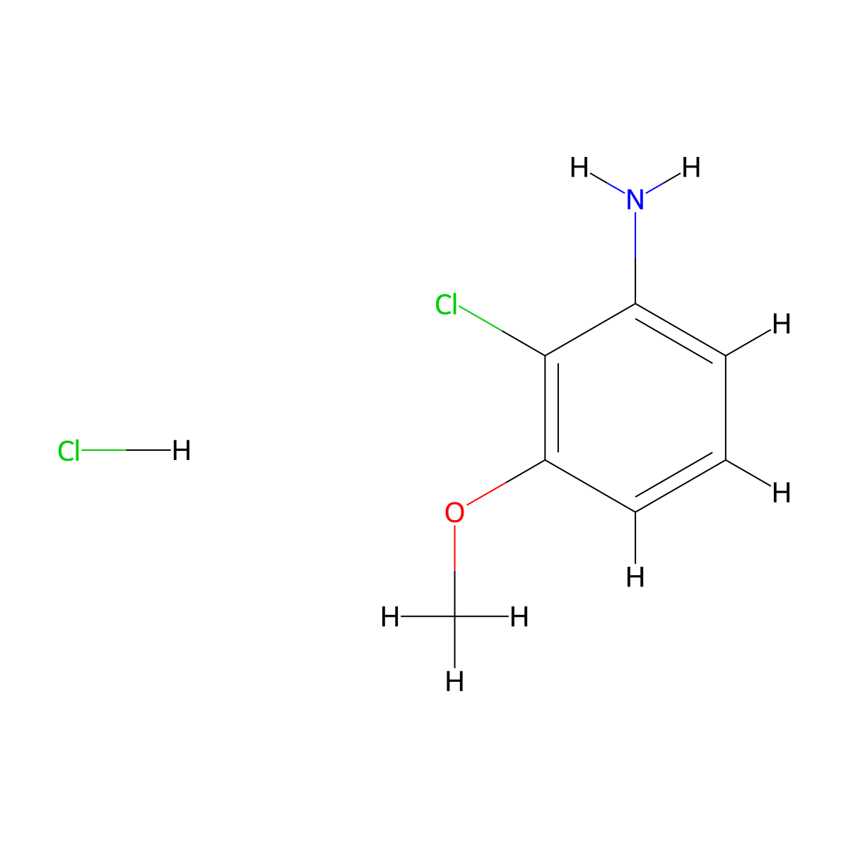 2-Chloro-3-methoxyaniline hydrochloride molecular structure, CAS 85893-87-4