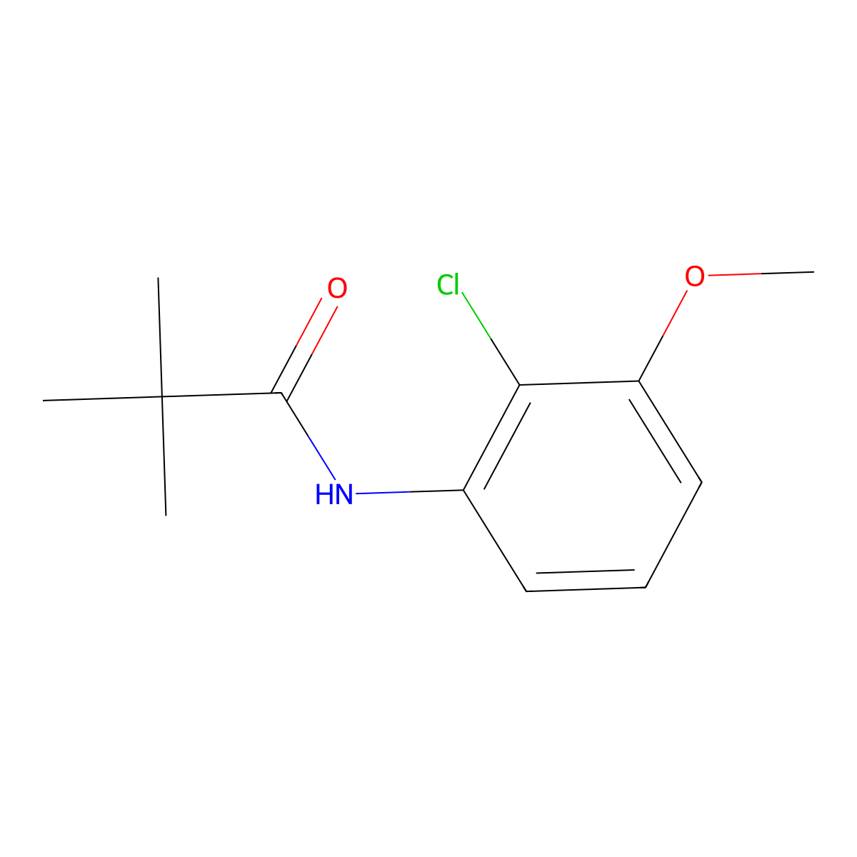 N-(2-chloro-3-methoxyphenyl)-2,2-dimethylpropanamide molecular structure, CAS 85893-97-6