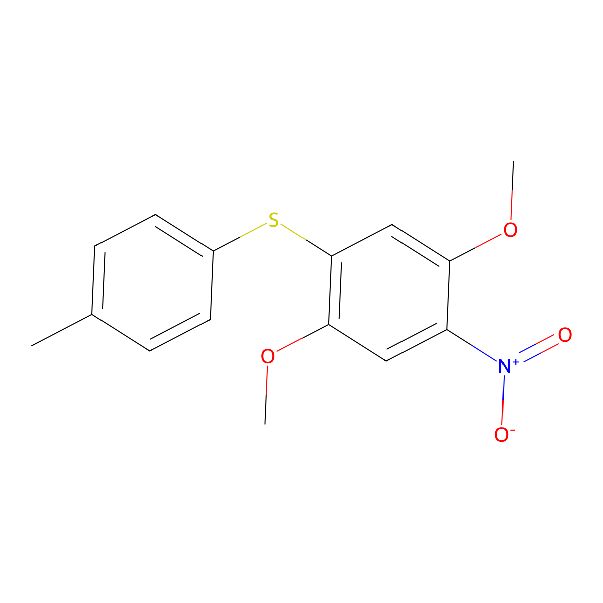 1,4-Dimethoxy-5-nitro-2-(p-tolylthio)benzene molecular structure, CAS 85896-13-5