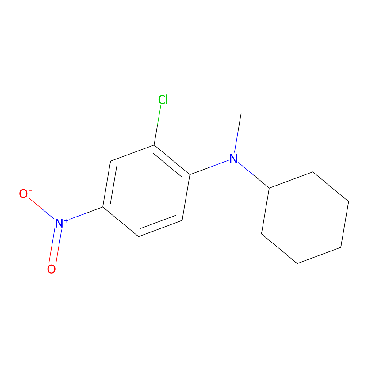2-Chloro-N-cyclohexyl-N-methyl-4-nitroaniline molecular structure, CAS 85896-14-6