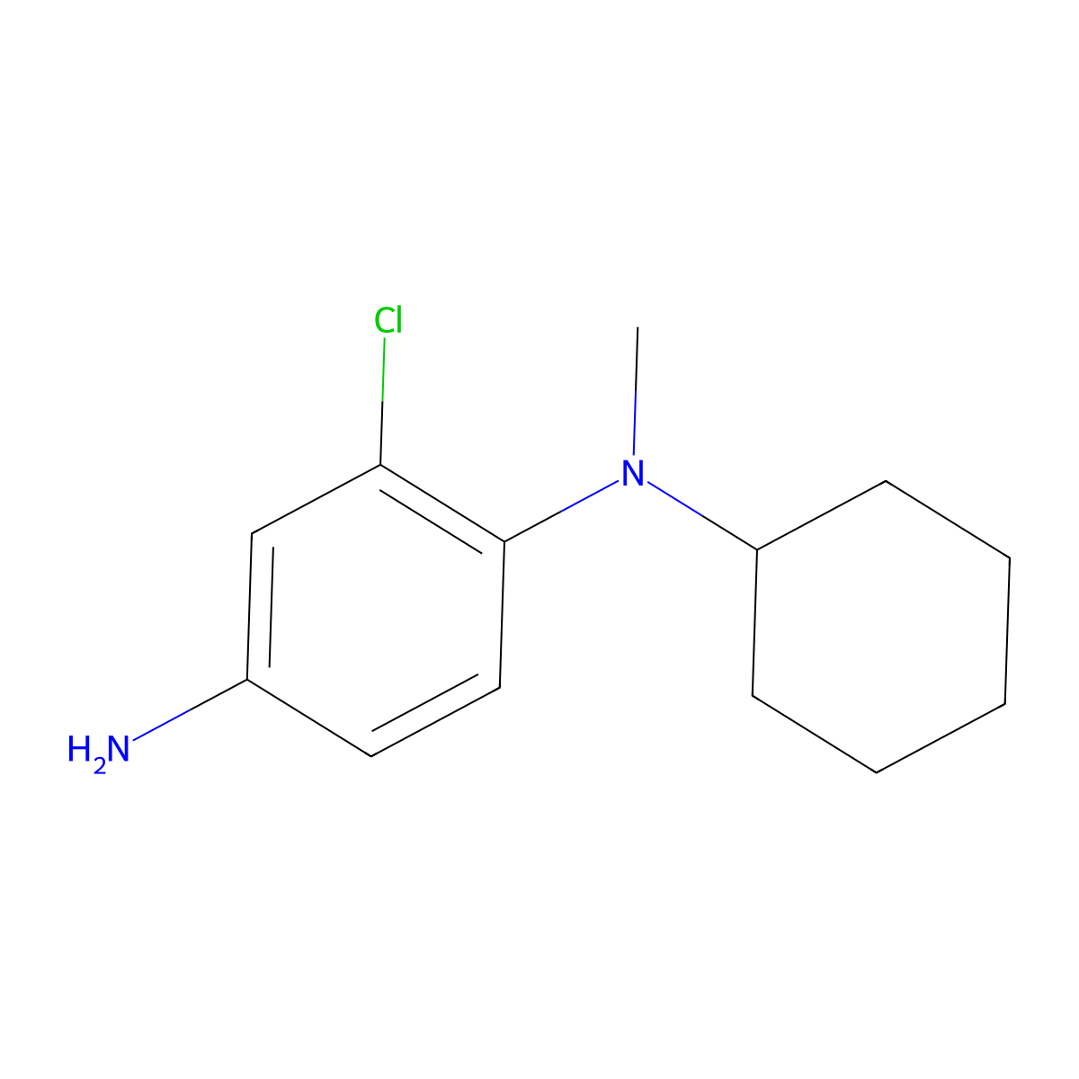 3-Chloro-4-(N-cyclohexyl-N-methylamino)aniline molecular structure, CAS 85896-15-7