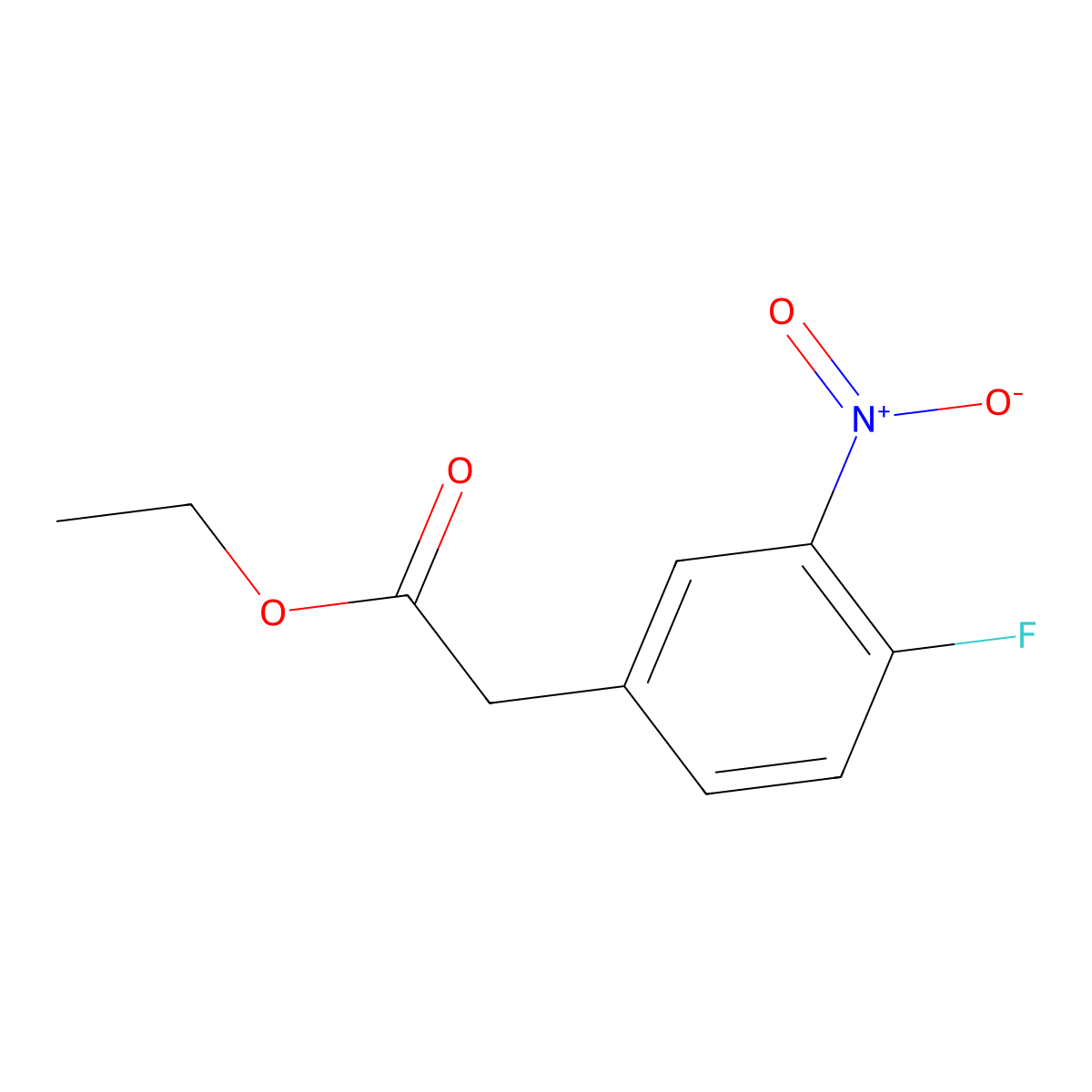 Ethyl 2-(4-fluoro-3-nitrophenyl)acetate molecular structure, CAS 858972-16-4