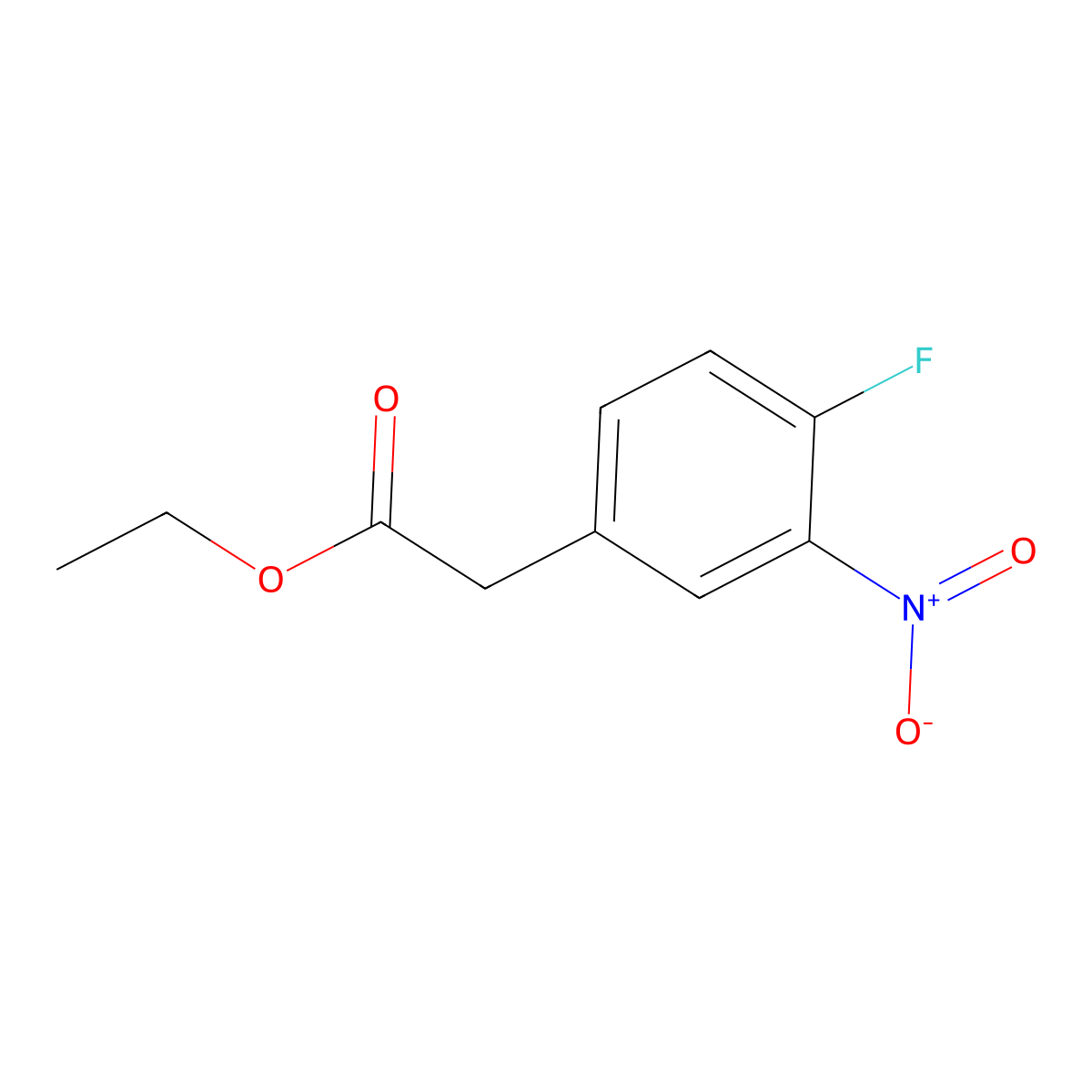 Ethyl 2-(4-fluoro-3-nitrophenyl)acetate molecular structure, CAS 858972-16-4