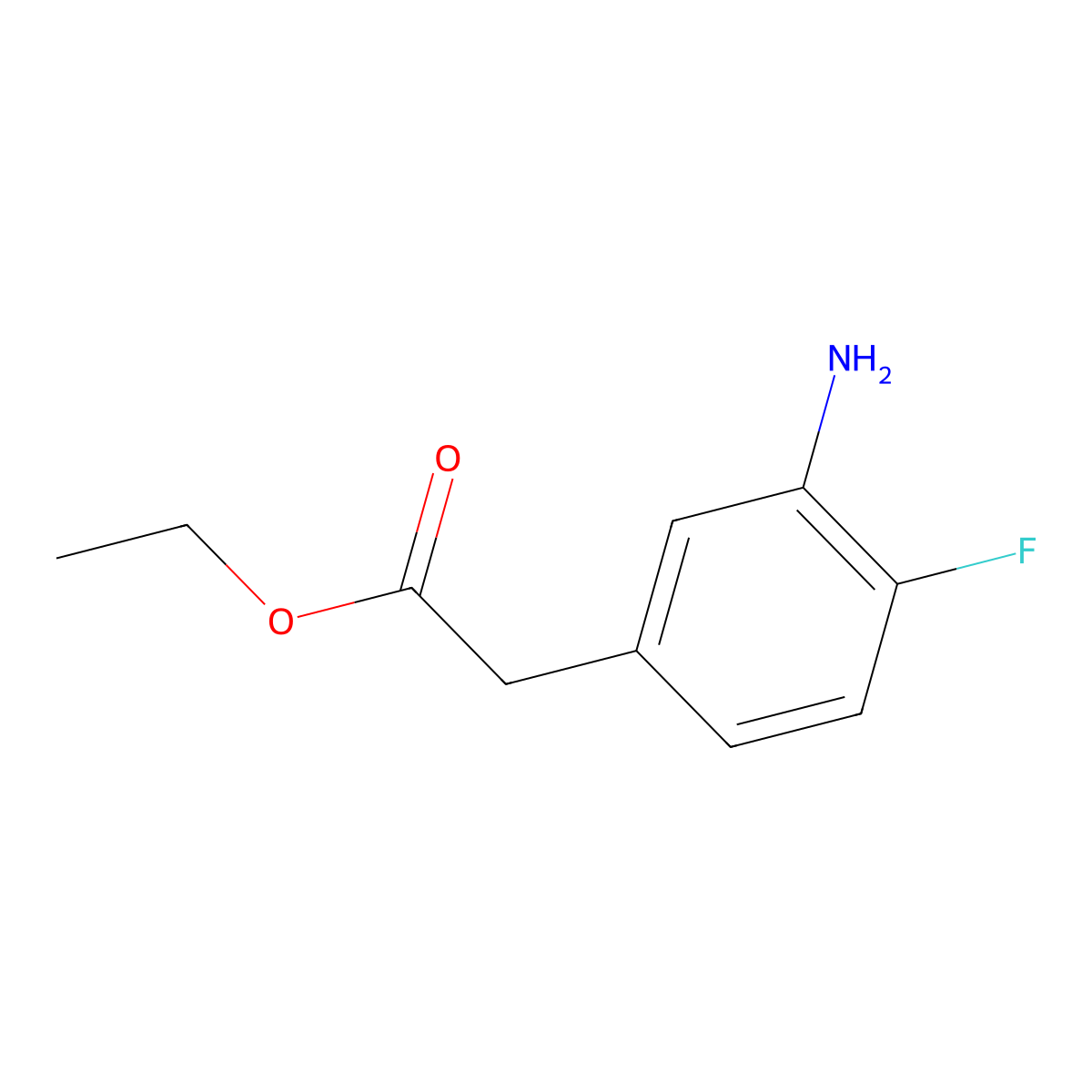 Ethyl 2-(3-amino-4-fluorophenyl)acetate molecular structure, CAS 858972-17-5