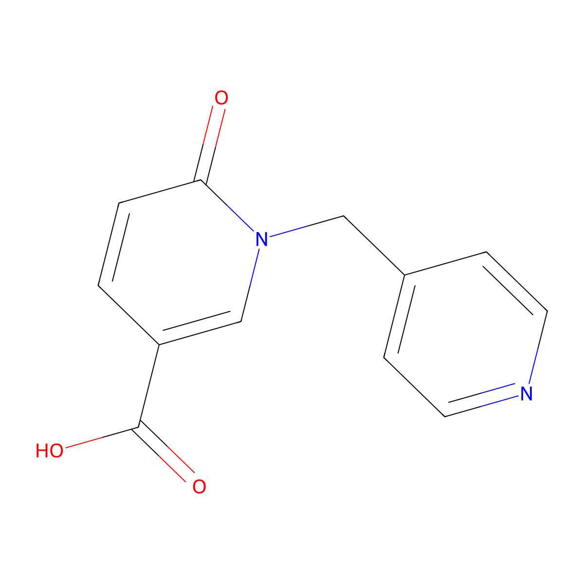 6-Oxo-1-[(pyridin-4-yl)methyl]-1,6-dihydropyridine-3-carboxylic acid molecular structure, CAS 858980-96-8