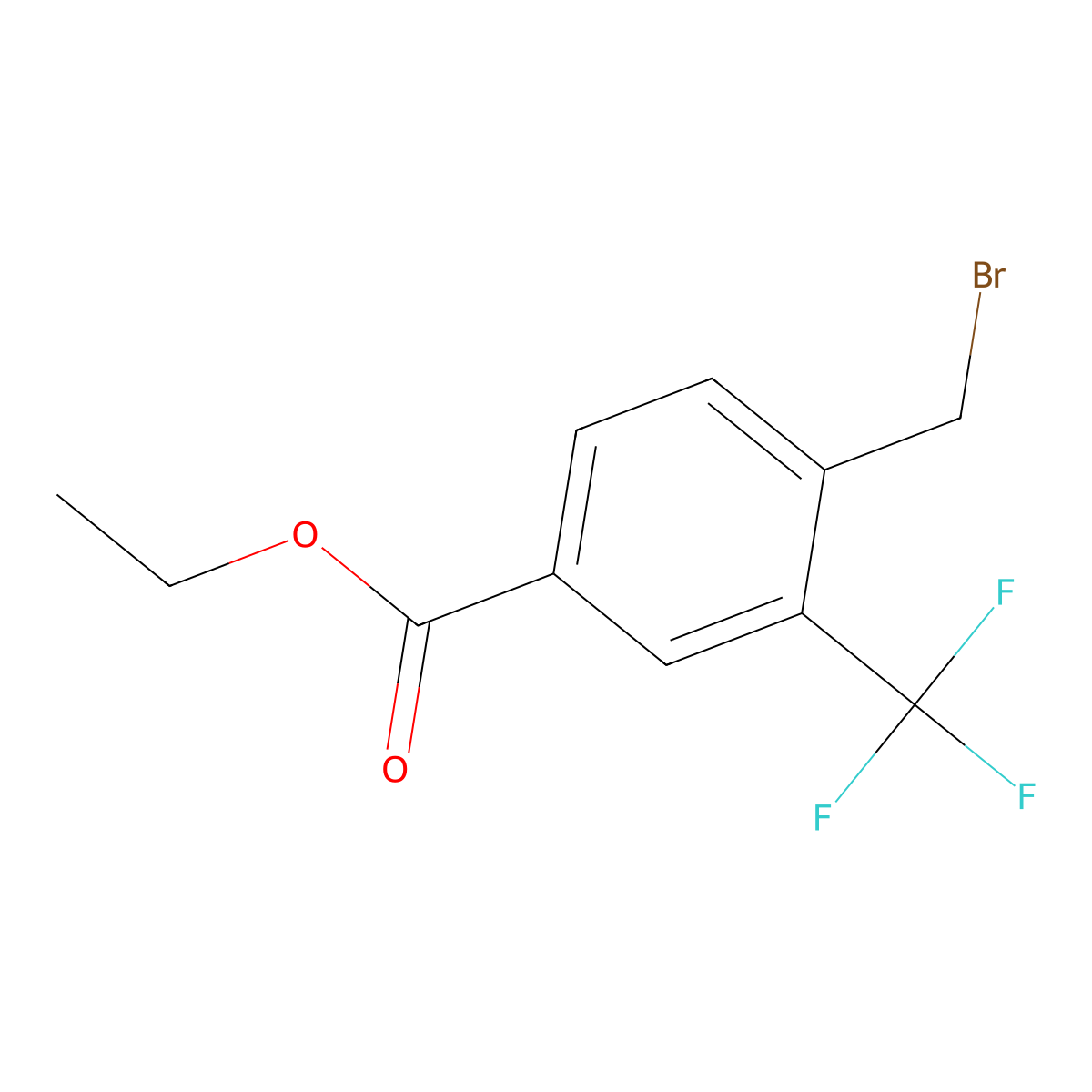 Ethyl 4-(bromomethyl)-3-(trifluoromethyl)benzoate molecular structure, CAS 859027-01-3