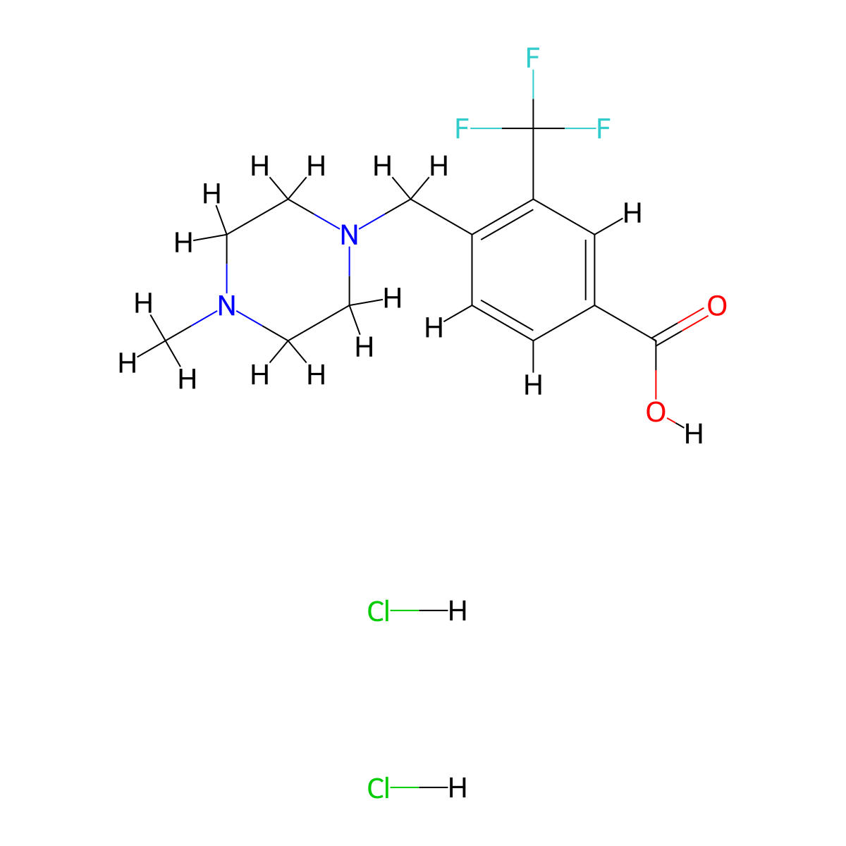 4-((4-Methylpiperazin-1-yl)methyl)-3-(trifluoromethyl)benzoic acid dihydrochloride molecular structure, CAS 859027-02-4