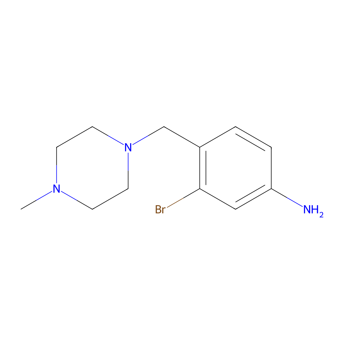3-Bromo-4-[(4-methylpiperazin-1-yl)methyl]aniline molecular structure, CAS 859027-13-7