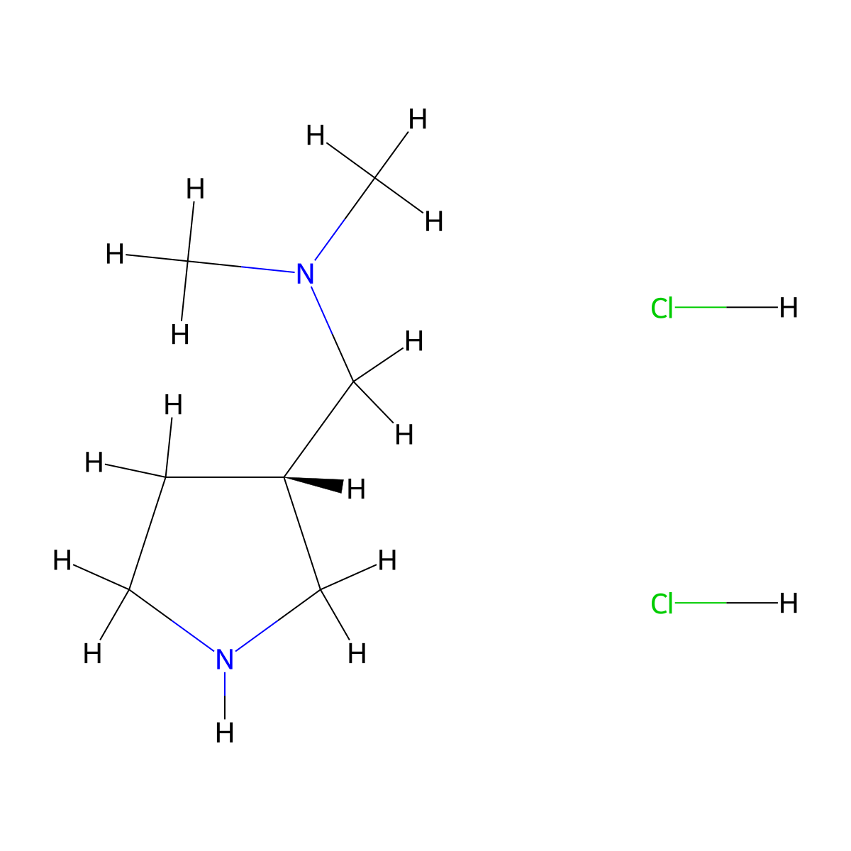 dimethyl({[(3S)-pyrrolidin-3-yl]methyl})amine dihydrochloride molecular structure, CAS 859027-26-2