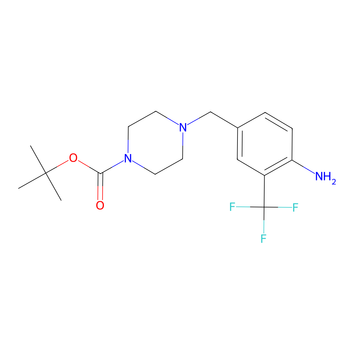 4-(4-Boc-piperazin-1-yl-methyl)-2-trifluoromethylaniline molecular structure, CAS 859027-30-8