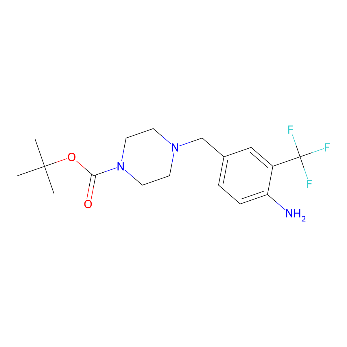 4-(4-Boc-piperazin-1-yl-methyl)-2-trifluoromethylaniline molecular structure, CAS 859027-30-8
