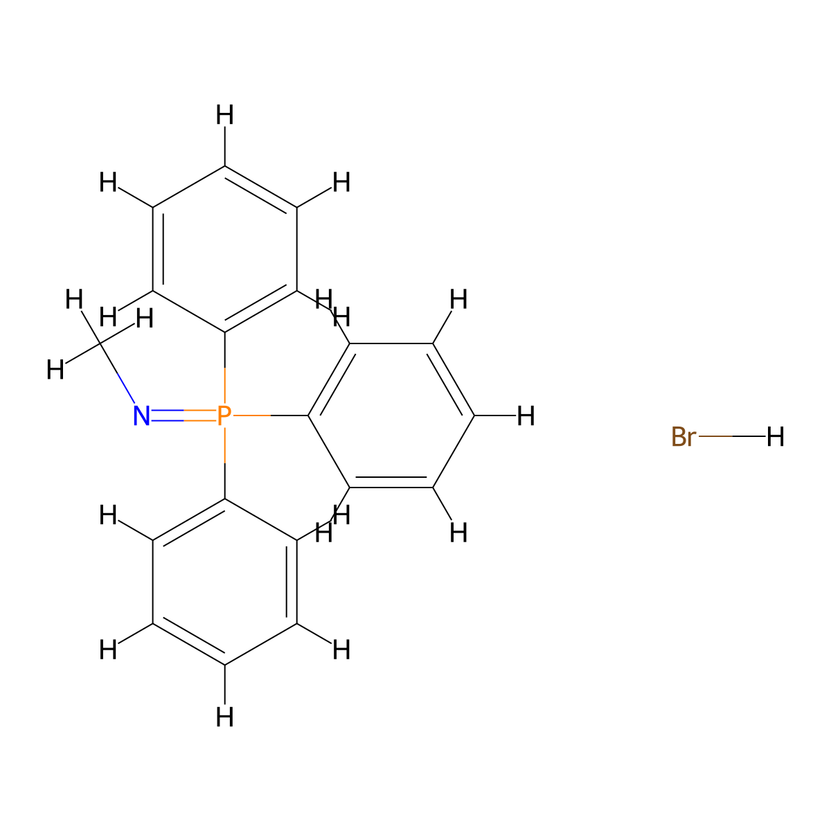 N-(triphenylphosphoranylidene)methanamine hydrobromide molecular structure, CAS 85903-79-3