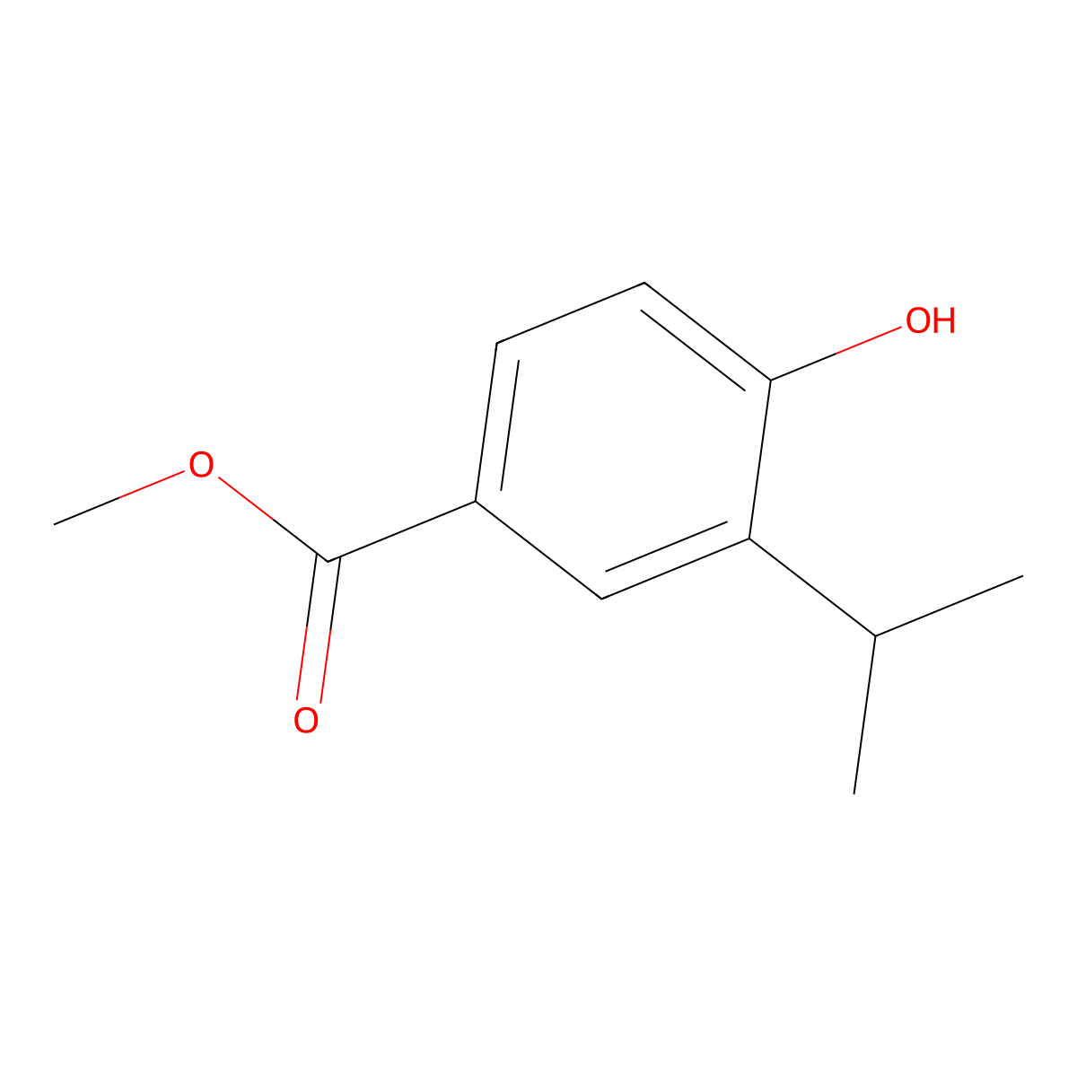 Methyl 4-hydroxy-3-(propan-2-yl)benzoate molecular structure, CAS 859034-00-7