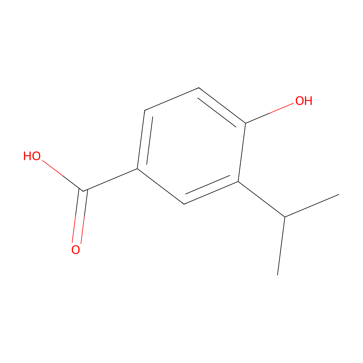 4-Hydroxy-3-(propan-2-yl)benzoic acid molecular structure, CAS 859034-02-9
