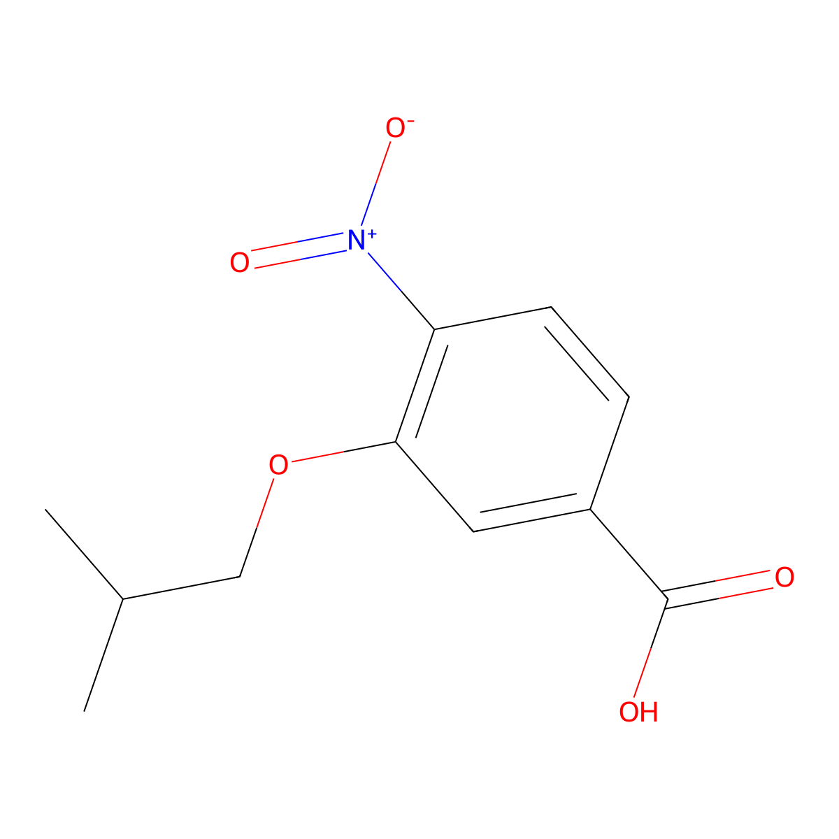 3-Isobutoxy-4-nitrobenzoic acid molecular structure, CAS 859034-50-7