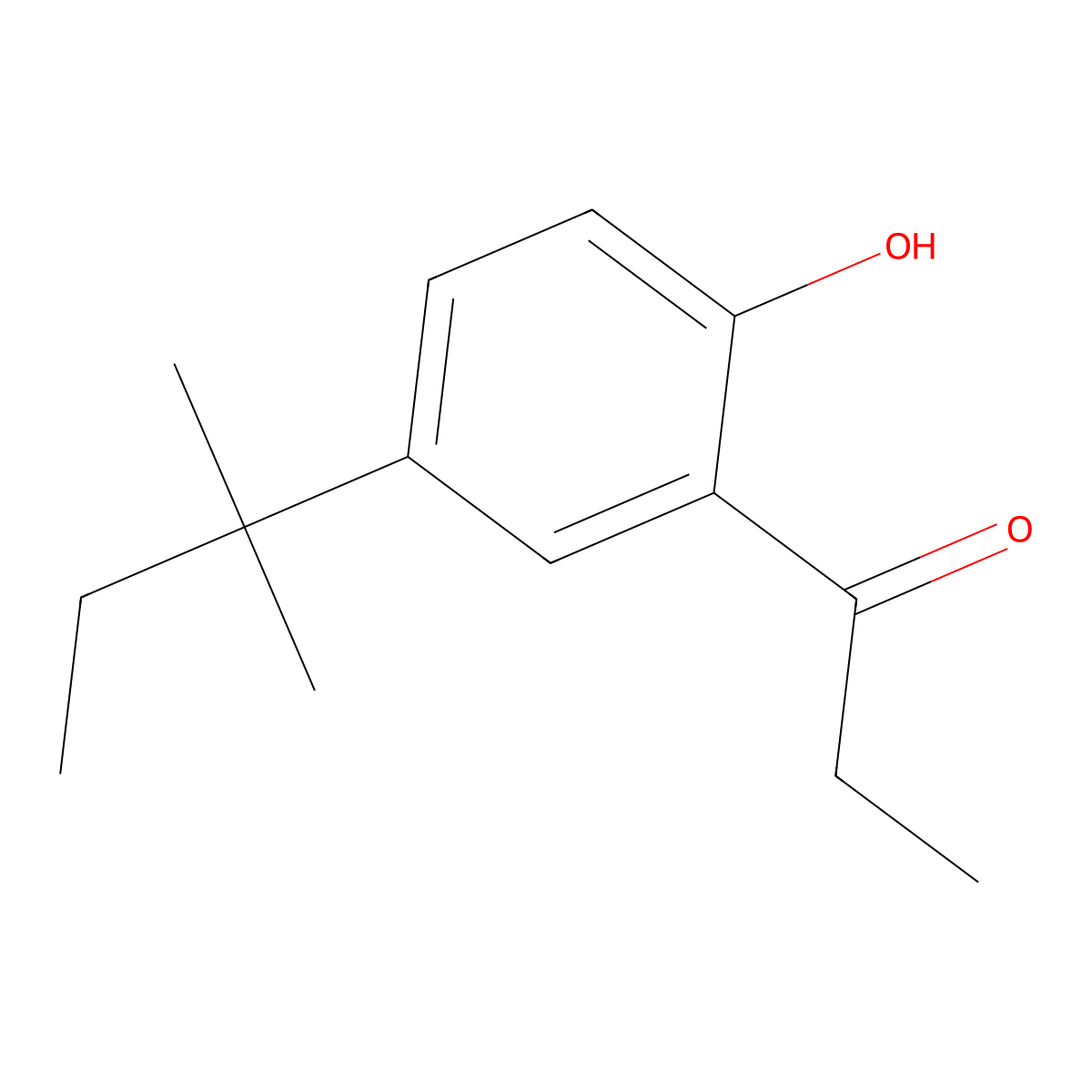1-[2-Hydroxy-5-(2-methylbutan-2-yl)phenyl]propan-1-one molecular structure, CAS 859059-71-5