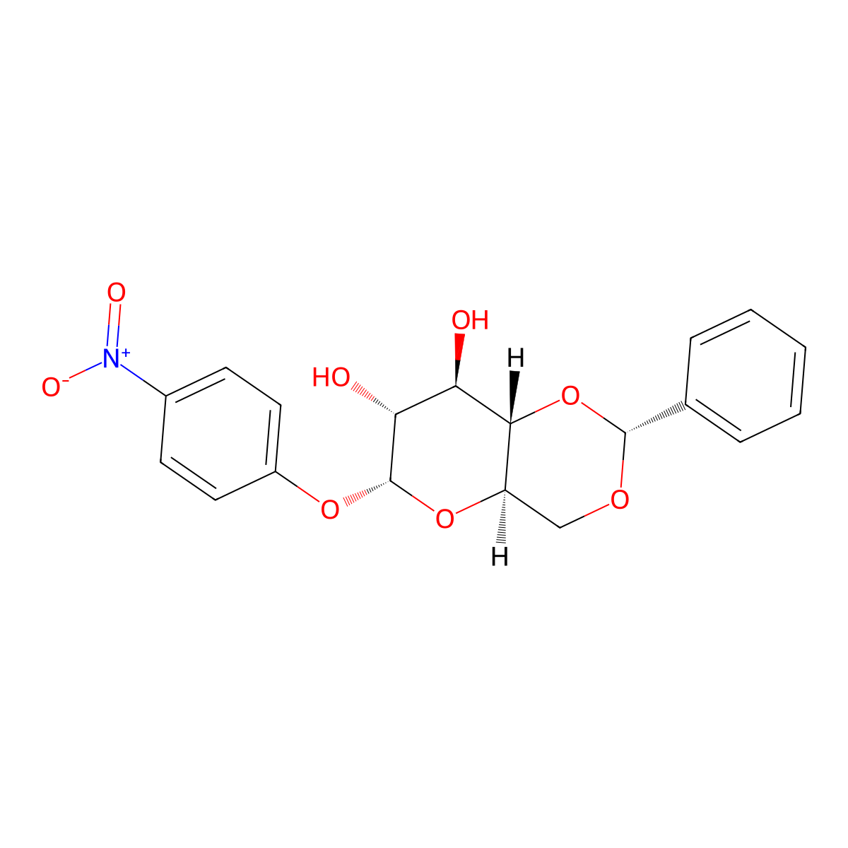 p-Nitrophenyl 4,6-Benzylidene-alpha-D-glucopyranoside molecular structure, CAS 85906-27-0