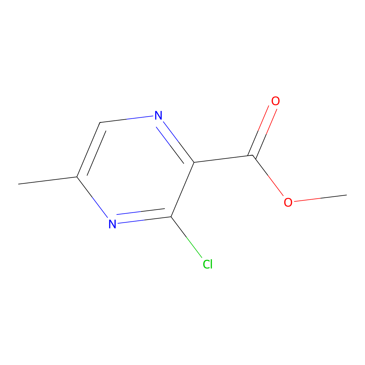 Methyl 3-chloro-5-methylpyrazine-2-carboxylate molecular structure, CAS 859063-65-3