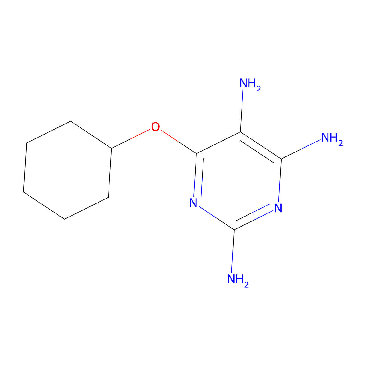 6-(Cyclohexyloxy)pyrimidine-2,4,5-triamine molecular structure, CAS 859065-80-8