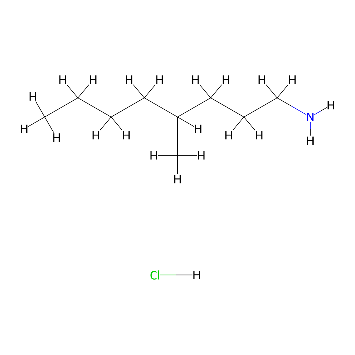 4-Methyloctan-1-amine;hydrochloride molecular structure, CAS 859069-42-4