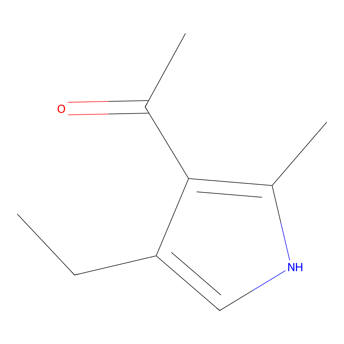 1-(4-ethyl-2-methyl-1H-pyrrol-3-yl)ethan-1-one molecular structure, CAS 859074-76-3