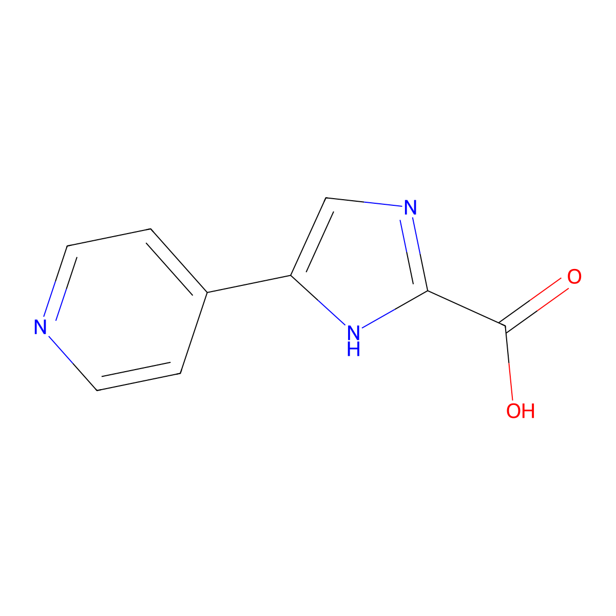 5-(Pyridin-4-yl)-1H-imidazole-2-carboxylic acid molecular structure, CAS 859076-83-8