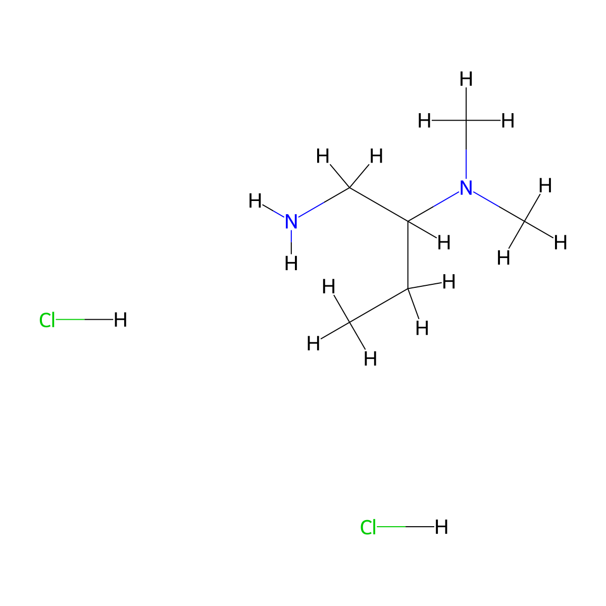 (1-Aminobutan-2-yl)dimethylamine dihydrochloride molecular structure, CAS 859080-58-3