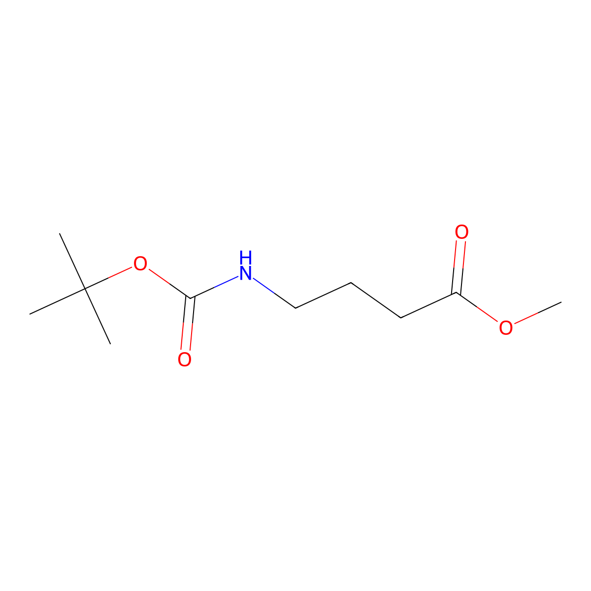 Methyl 4-((tert-butoxycarbonyl)amino)butanoate molecular structure, CAS 85909-04-2