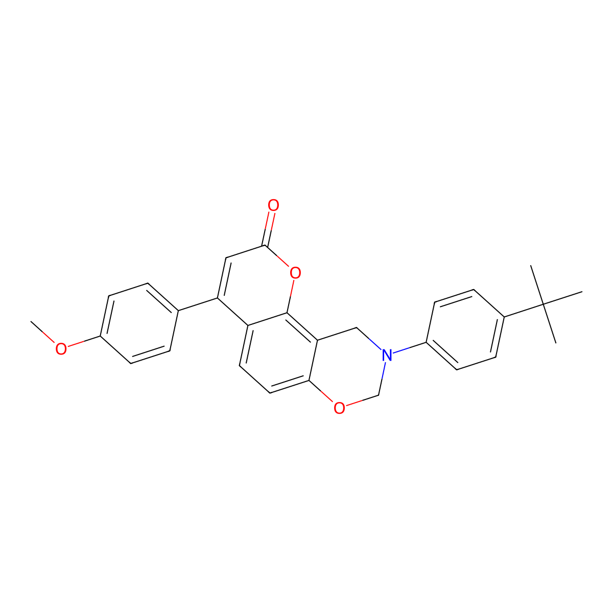 9-(4-tert-butylphenyl)-4-(4-methoxyphenyl)-9,10-dihydro-2H,8H-chromeno[8,7-e][1,3]oxazin-2-one molecular structure, CAS 859107-71-4