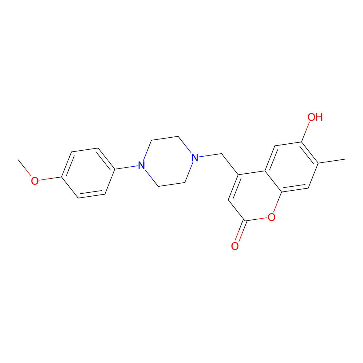 6-hydroxy-4-((4-(4-methoxyphenyl)piperazin-1-yl)methyl)-7-methyl-2H-chromen-2-one molecular structure, CAS 859107-72-5