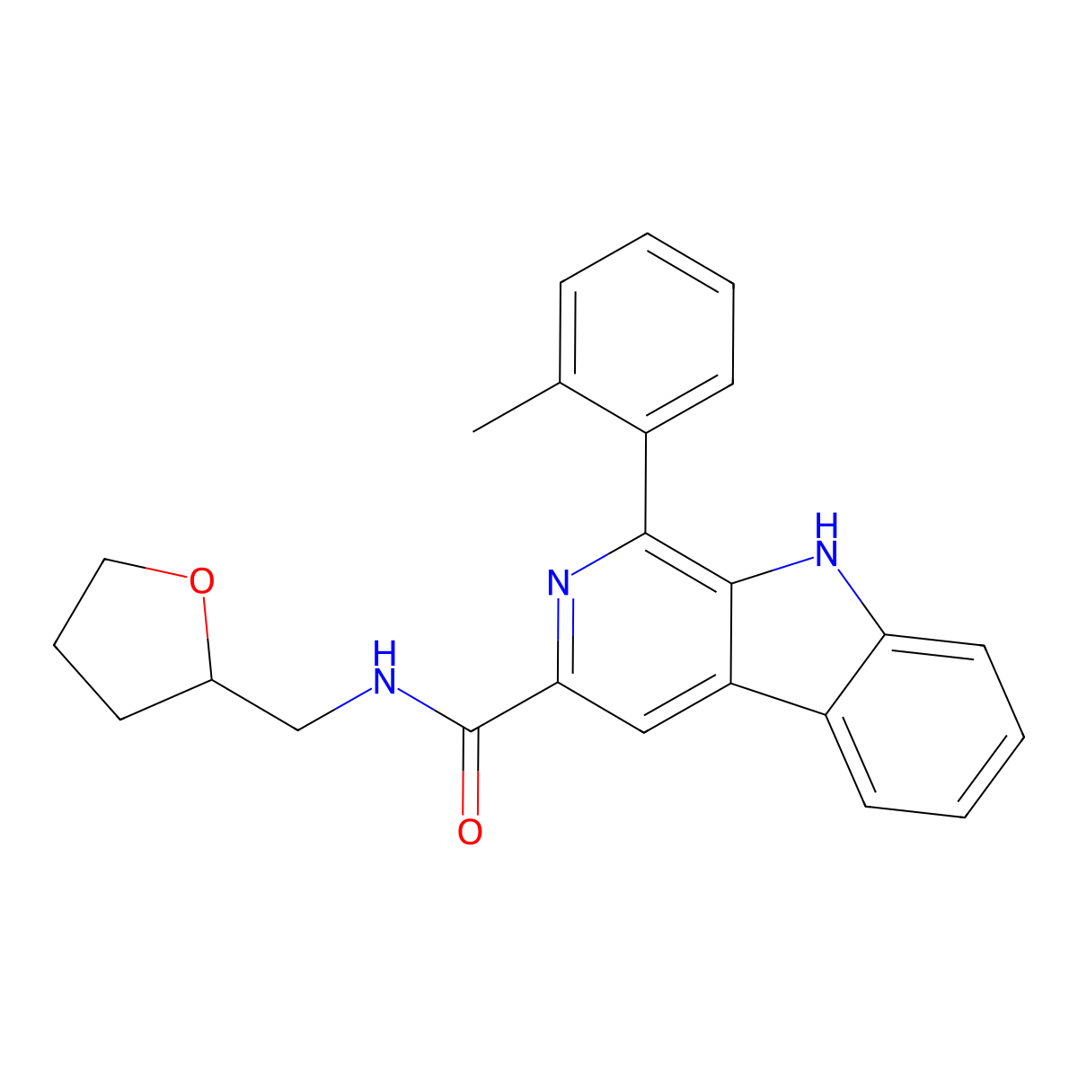 1-(2-methylphenyl)-N-(oxolan-2-ylmethyl)-9H-pyrido[3,4-b]indole-3-carboxamide molecular structure, CAS 859107-89-4