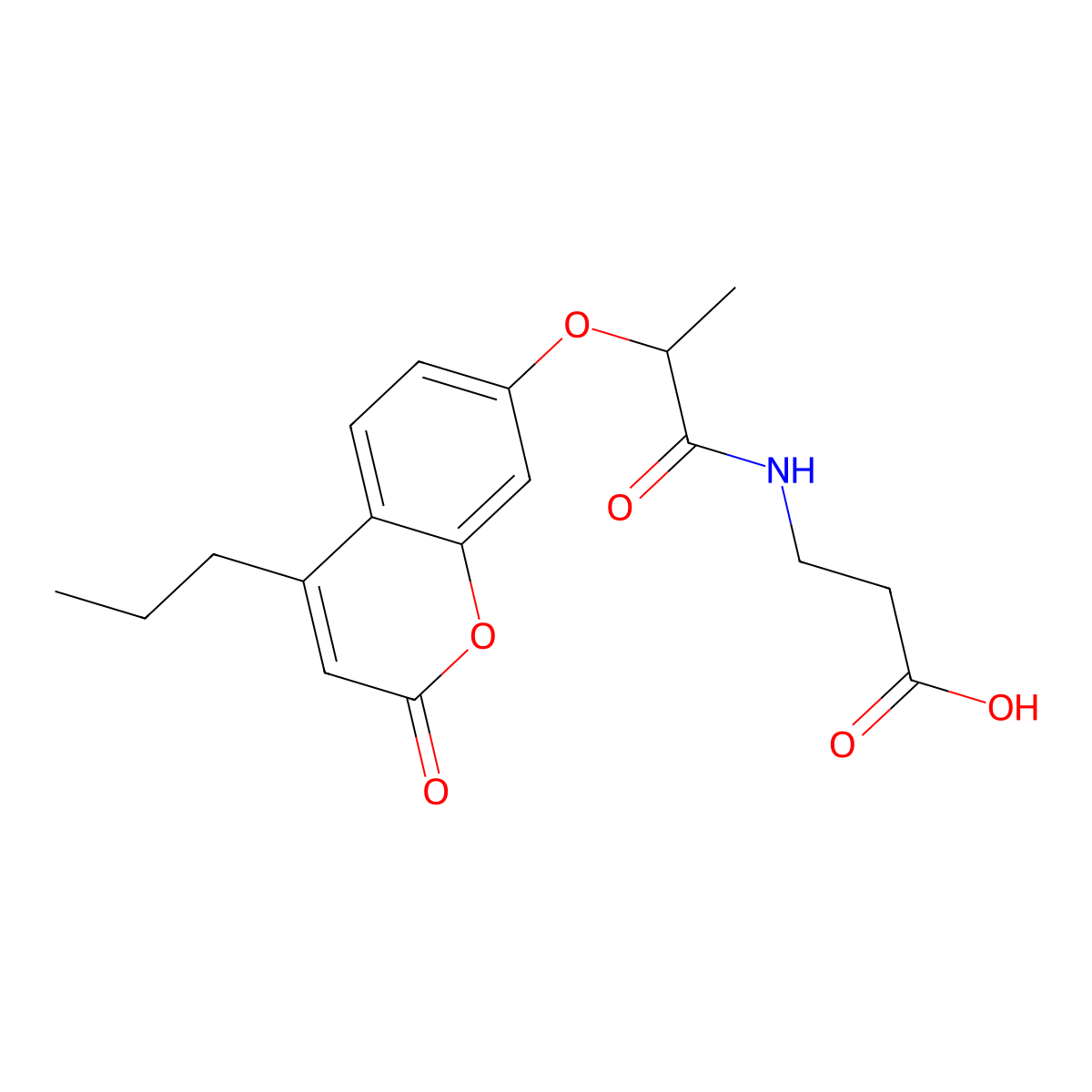 N-{2-[(2-oxo-4-propyl-2H-chromen-7-yl)oxy]propanoyl}-beta-alanine molecular structure, CAS 859108-14-8