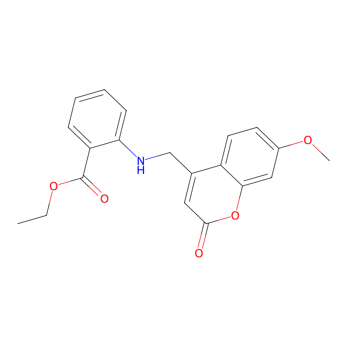 ethyl 2-{[(7-methoxy-2-oxo-2H-chromen-4-yl)methyl]amino}benzoate molecular structure, CAS 859108-43-3