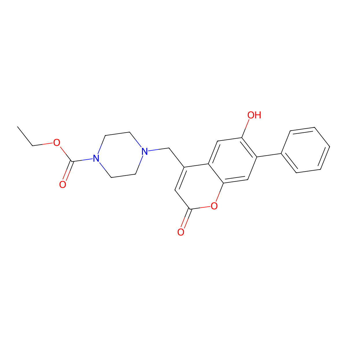 ethyl 4-[(6-hydroxy-2-oxo-7-phenyl-2H-chromen-4-yl)methyl]piperazine-1-carboxylate molecular structure, CAS 859108-80-8