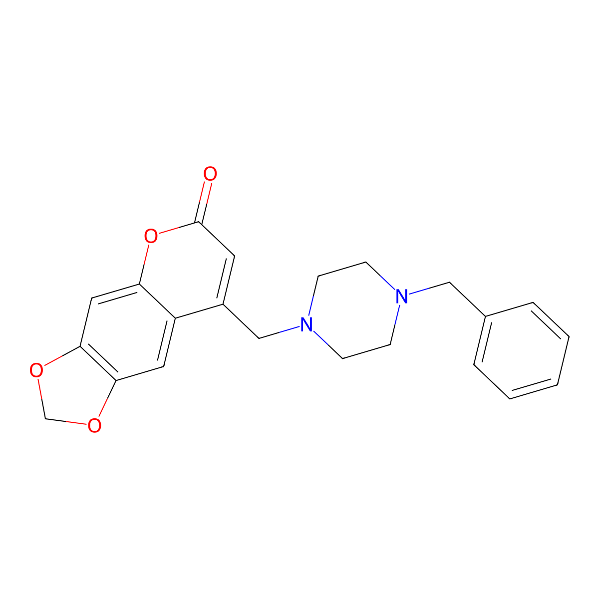 8-((4-benzylpiperazin-1-yl)methyl)-6H-[1,3]dioxolo[4,5-g]chromen-6-one molecular structure, CAS 859109-11-8
