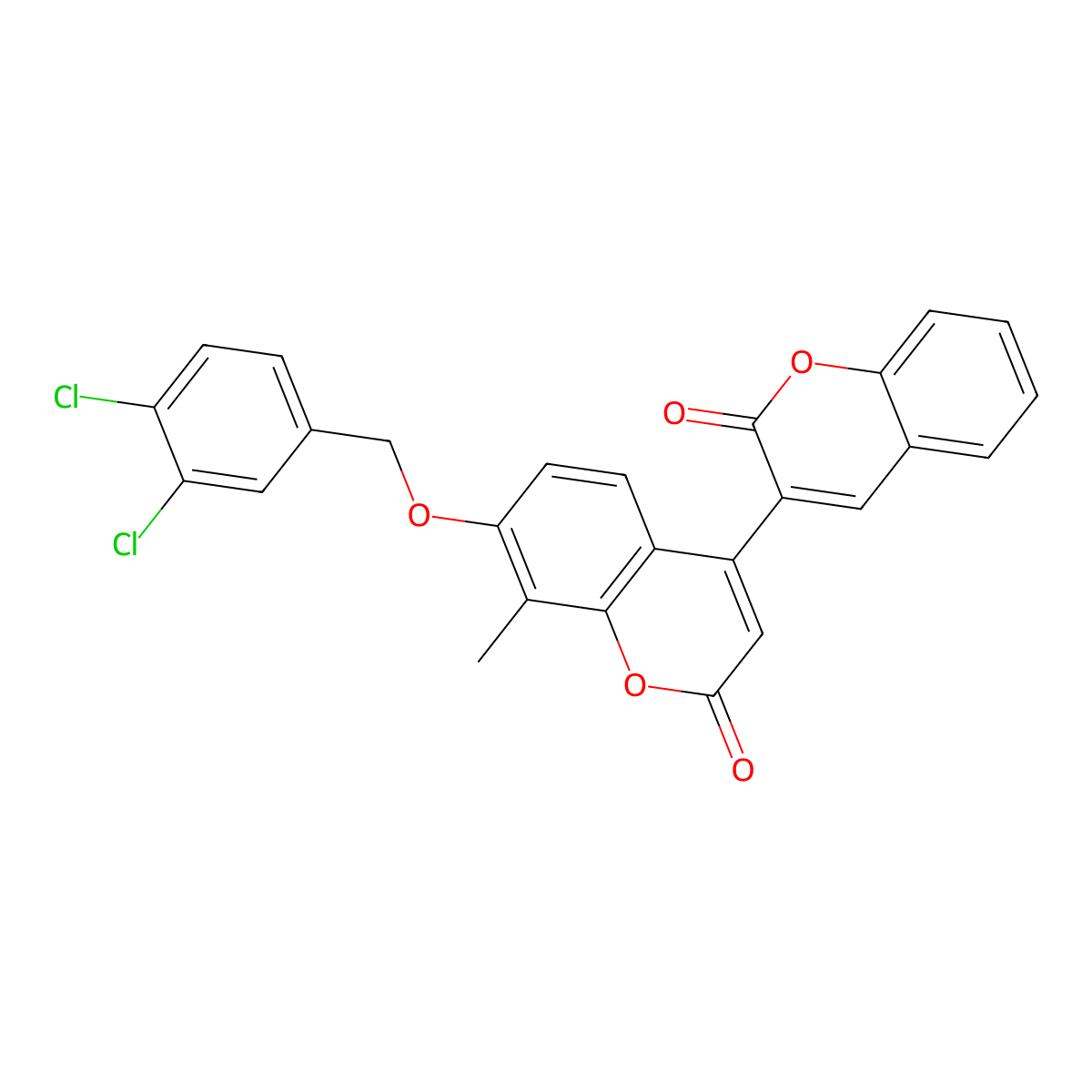 7'-[(3,4-dichlorobenzyl)oxy]-8'-methyl-2H,2'H-3,4'-bichromene-2,2'-dione molecular structure, CAS 859109-33-4