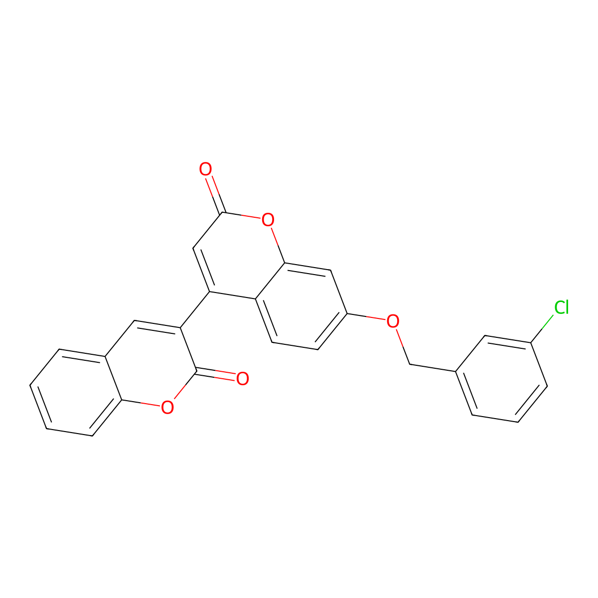 7'-[(3-chlorobenzyl)oxy]-2H,2'H-3,4'-bichromene-2,2'-dione molecular structure, CAS 859109-53-8