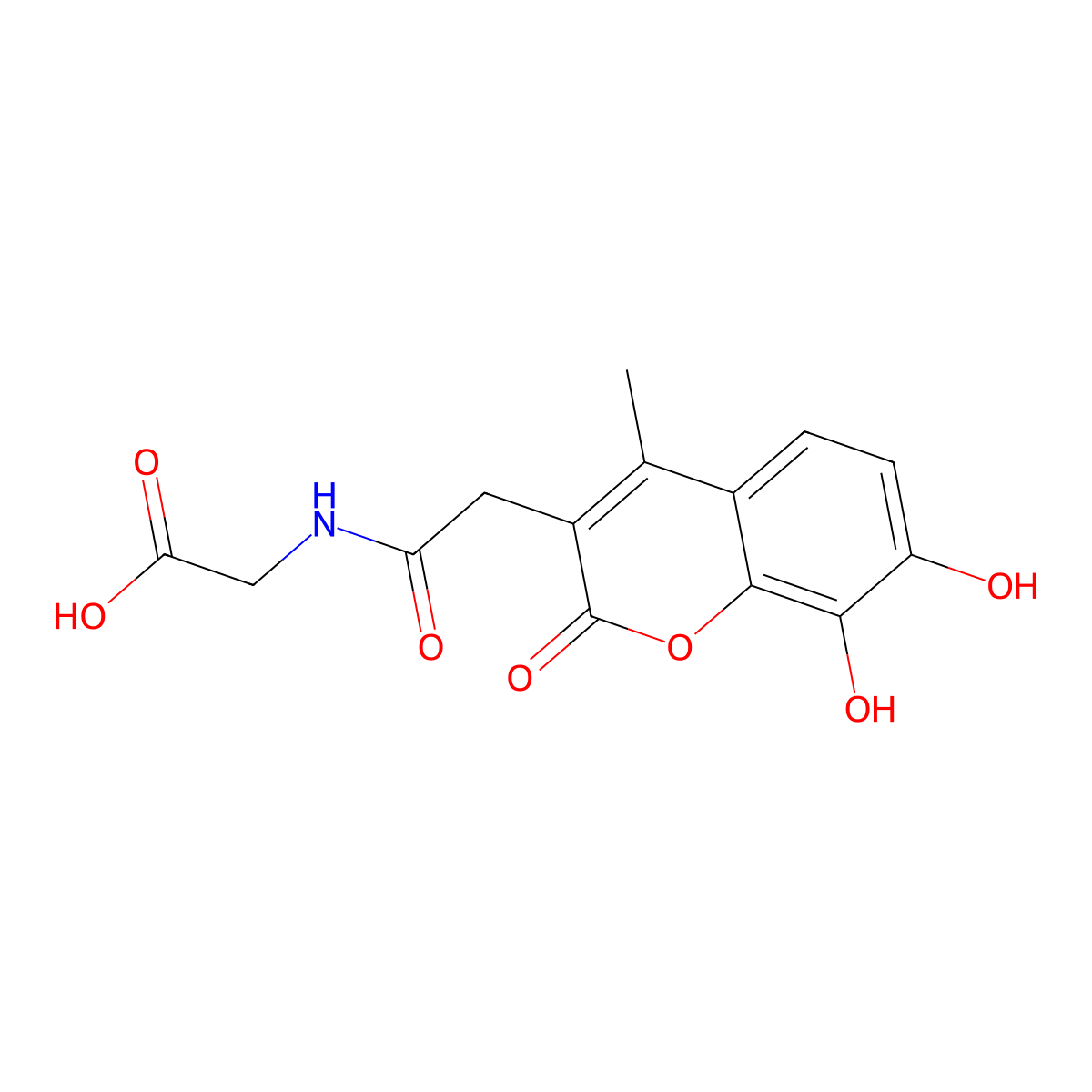 N-[(7,8-dihydroxy-4-methyl-2-oxo-2H-chromen-3-yl)acetyl]glycine molecular structure, CAS 859109-79-8