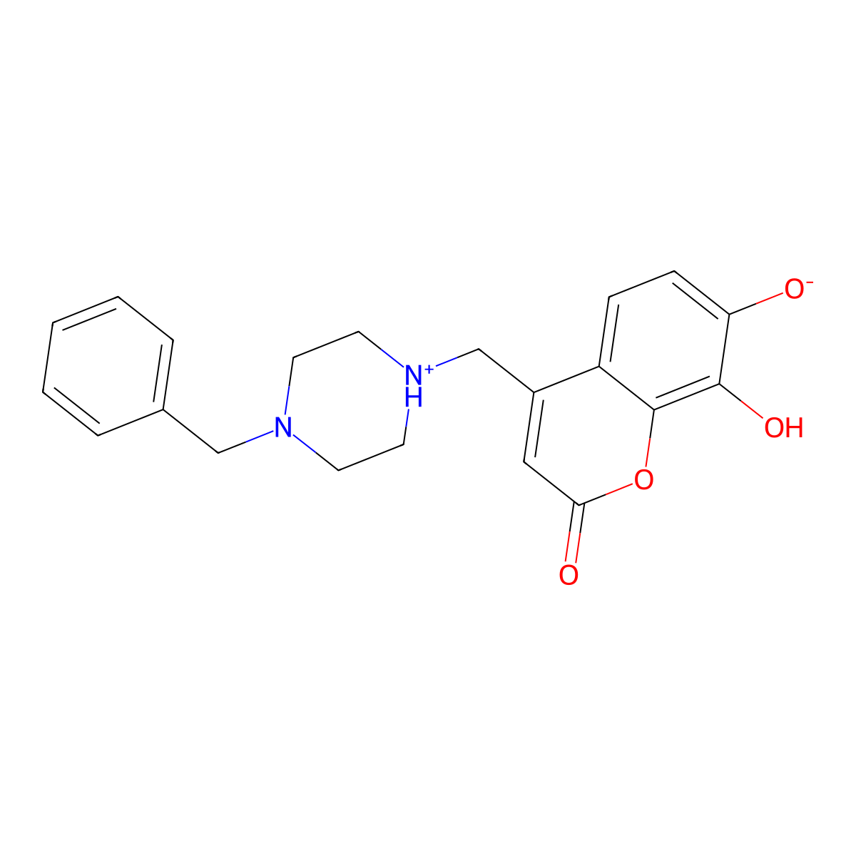 4-((4-benzylpiperazin-1-yl)methyl)-7,8-dihydroxy-2H-chromen-2-one molecular structure, CAS 859110-91-1